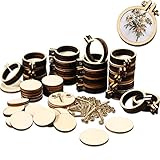 Jetec 20 Pieces 1 Inch Mini Embroidery Hoops Wooden Small Tiny Embroidery Hoops Adjustable Circle Cross Stitch Ring Bulk for Home Ornaments Art Craft Handy Sewing
