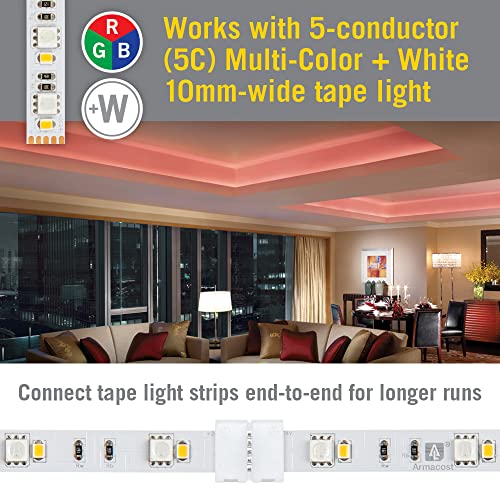 Image of Armacost Lighting 790720 RGB + White LED Tape Light Connector, 5 Count (Pack of 2)