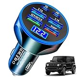 Cargador de Coche Carga rapida USB, 6 Puertos con Pantalla LED Digital, 66W, Adaptador de Carga Rápida QC3.0, Color Negro - Cargador movil para Coche.