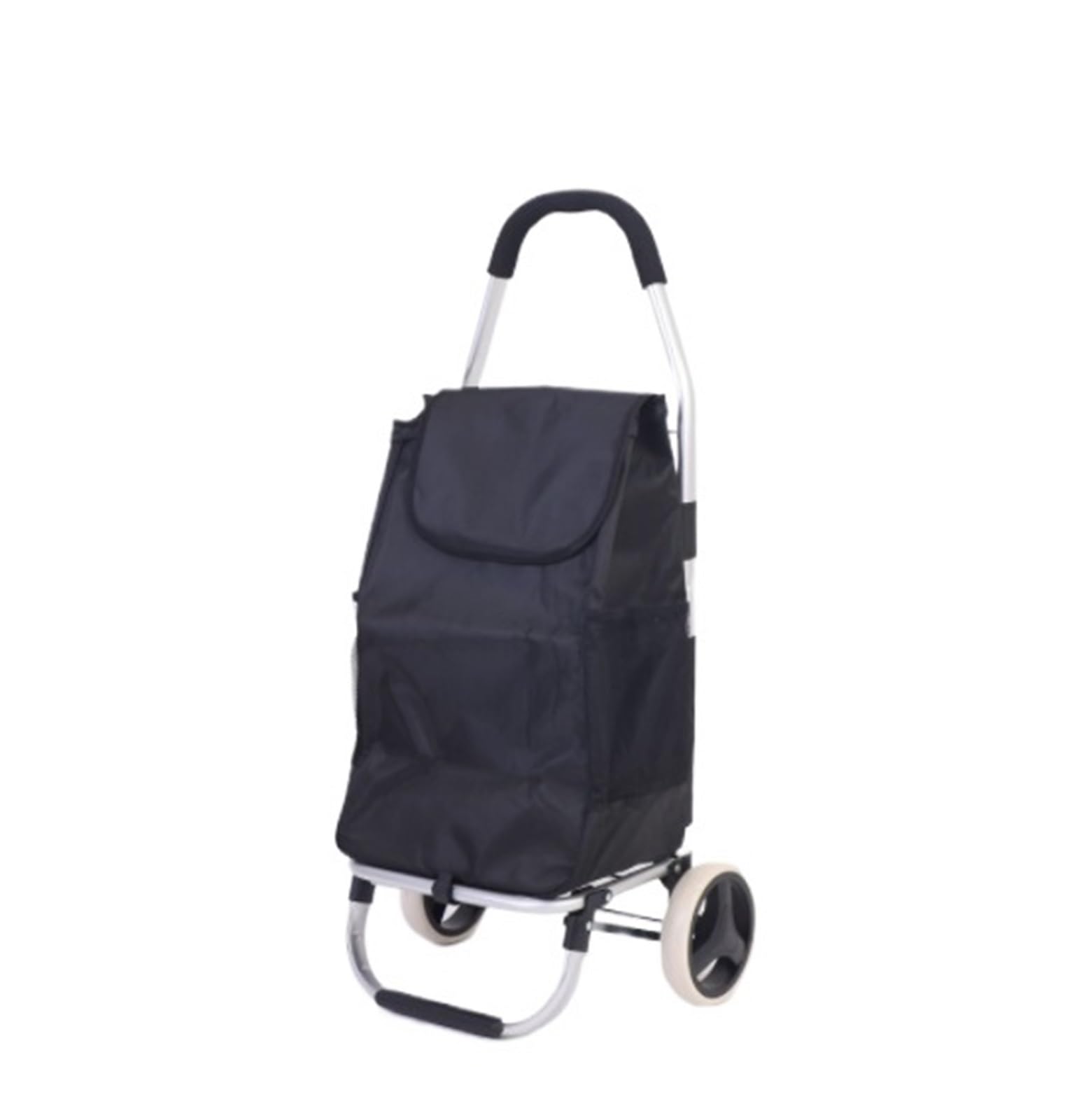 Shopping Trolley Multifunctional Shopping Cart With Two Wheels For Buying Food Groceries Short Trips Utility Cart(Black)