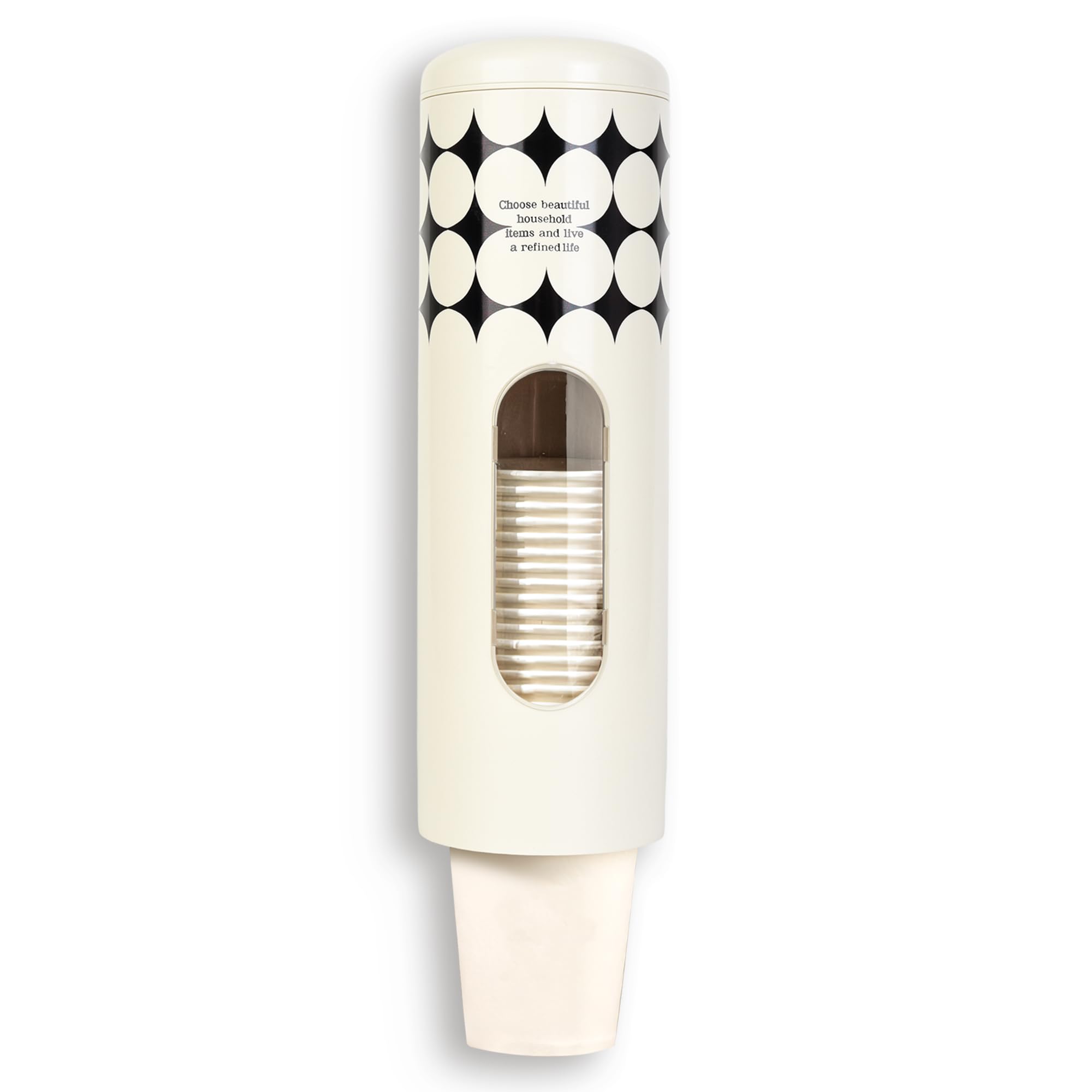 Cup Dispenser - Pull Type Water Cooler Cup Holder Fit 7oz-12oz Disposable Cups, Wall Mounted Bathroom Cup Dispenser with Paste, Mouthwash Cup Holder with Storage Box Detachable Lid for Home，Office