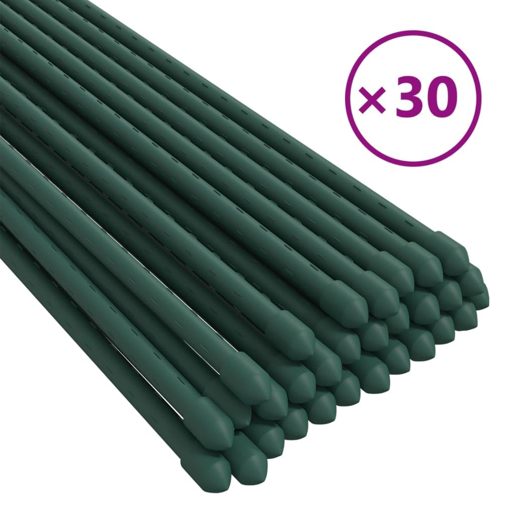 Supporti per piante, 30 pezzi, verde, 90 cm, in acciaio, robusto aiuto per pomodori, cetrioli e piante rampicanti, ideale per interni ed esterni