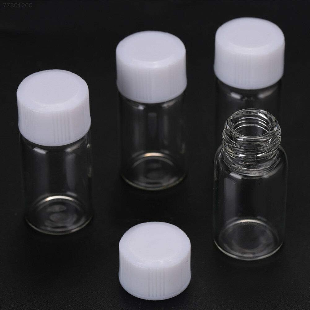 Western World 1ml glass vial 30Pcs glass bottle transparent quality with white screw caps
