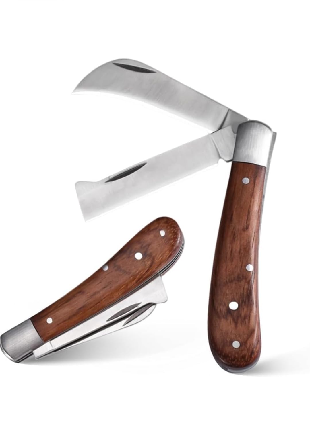 SK ORGANIC Grafting Cutter For Plants, Stainless Steel Grafting Tool For Tree Grafting, Foldable Bud Shoot Tool Pruning Cutter With Wooden Handle (Dual Balde)