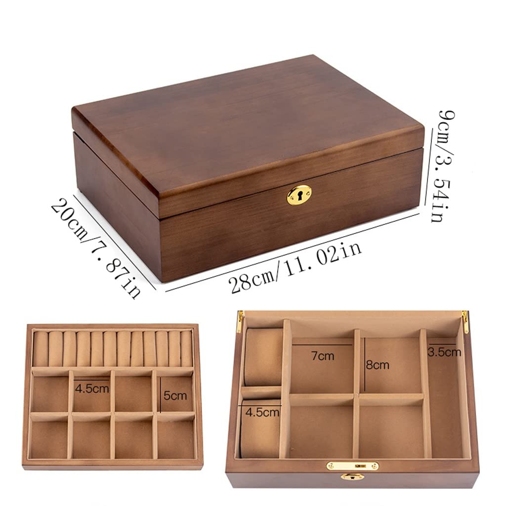 Pudełko na biżuterię organizer vintage drewniane pudełko na biżuterię pudełko do przechowywania naszyjnik kolczyki kolczyki zegarek sznurek ręcznie biżuteria drewniany organizer na biżuterię