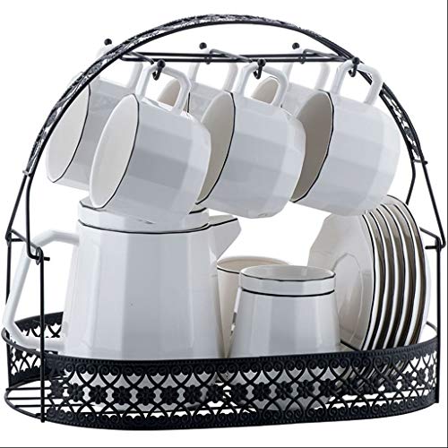 KGDC Juego de café Juego de café de cerámica de Gran Capacidad de café Taza de café de la Tetera de platillo Juego de té…