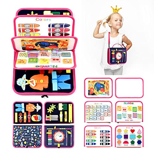 Busy Board Juguetes Montessori 1- 6 Años Regalo Juegos Educativos Niños Tablero Sensorial Fieltro Bebe Juegos Viaje Libro Ocupado Aprende a Vestir Educación Temprana