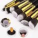 Makeup Brush Set - Premium Synthetic 10pcs Mini Eyeshadow Powder Eyebrow Eyeliner Blush Foundation Concealer Cosmetic Brushes (Black Golden)