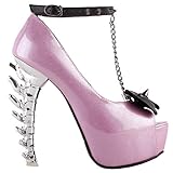 SHOW STORY Cute Glittery Pink Black Silver Evening Romantic Fashion Gift for Her Pumps,LF80631BF40,9US,Pink