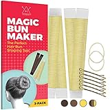 Hawwwy Premium Hair Bun Maker with Hair Ties and Bobby Pins - Easy Snap-and-Roll Tool for Perfect Updos, French Twists, and Buns for Kids - Gold