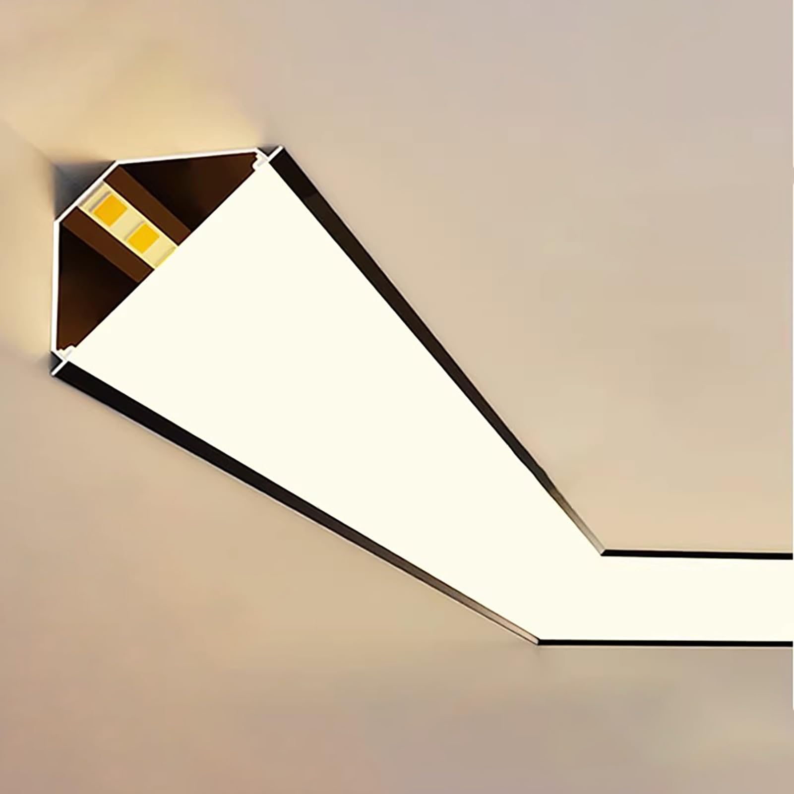 Profili per Strisce LED Cornice Nera per Illuminazione a LED, Binario in Alluminio per Illuminazione Indiretta a Soffitto per Strisce LED, Diffusore LED Flessibile per Montaggio(16.4ft/5m)
