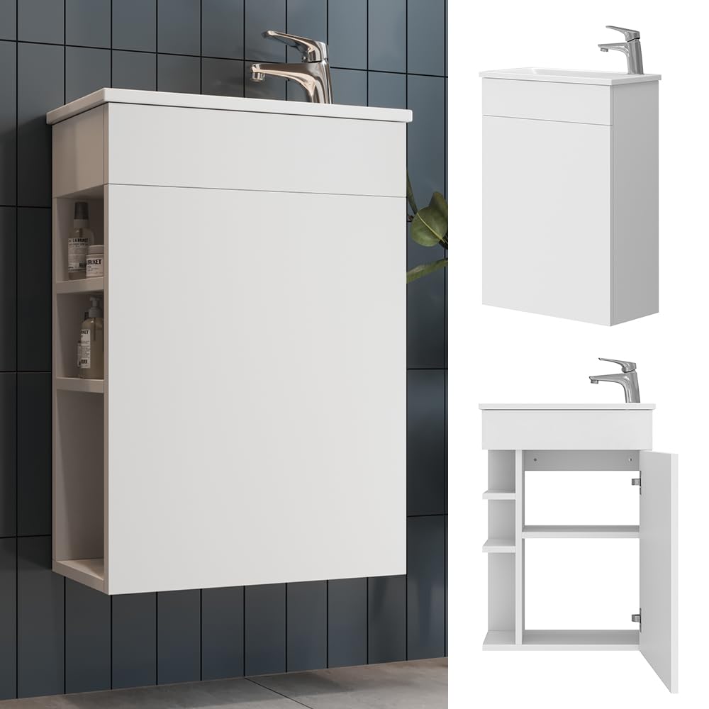 Vicco Ensemble de Meubles de Salle de Bain Amadeo, Blanc 50 cm