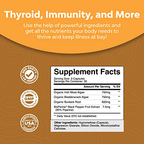 Bundle Of Immune Support Quercetin With Bromelain Supplement And Organic Irish Sea Moss Capsules - For Joint Support Lung Health And Immunity - With Burdock Root Superfood Blend For Immune Support #TOP2