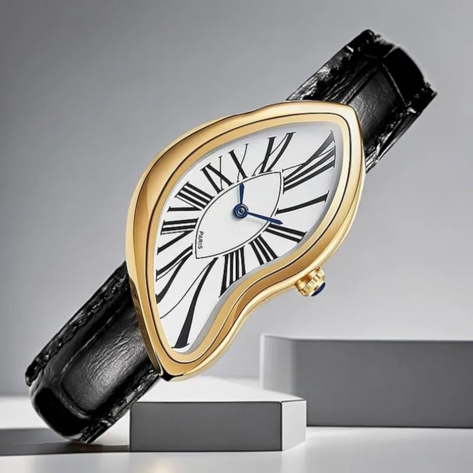 Women's Elegant Gold Plated Leather Strap Analog Quartz Watch