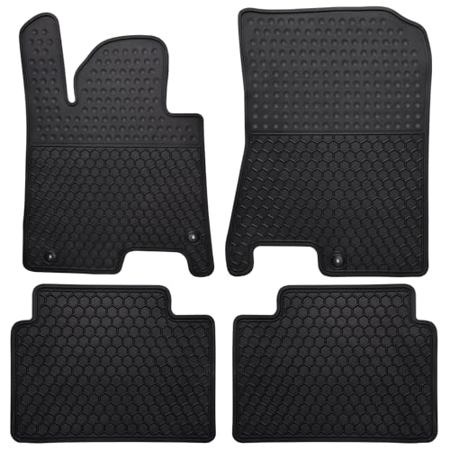 Megiteller Car Floor Mats Custom Fit for Hyundai Sonata 2025 2024 2023-2020/2021-2025 Kia K5 (Only FWD Models) Odorless Washable Heavy Duty Rubber (All Weather) Floor Liners Set Black