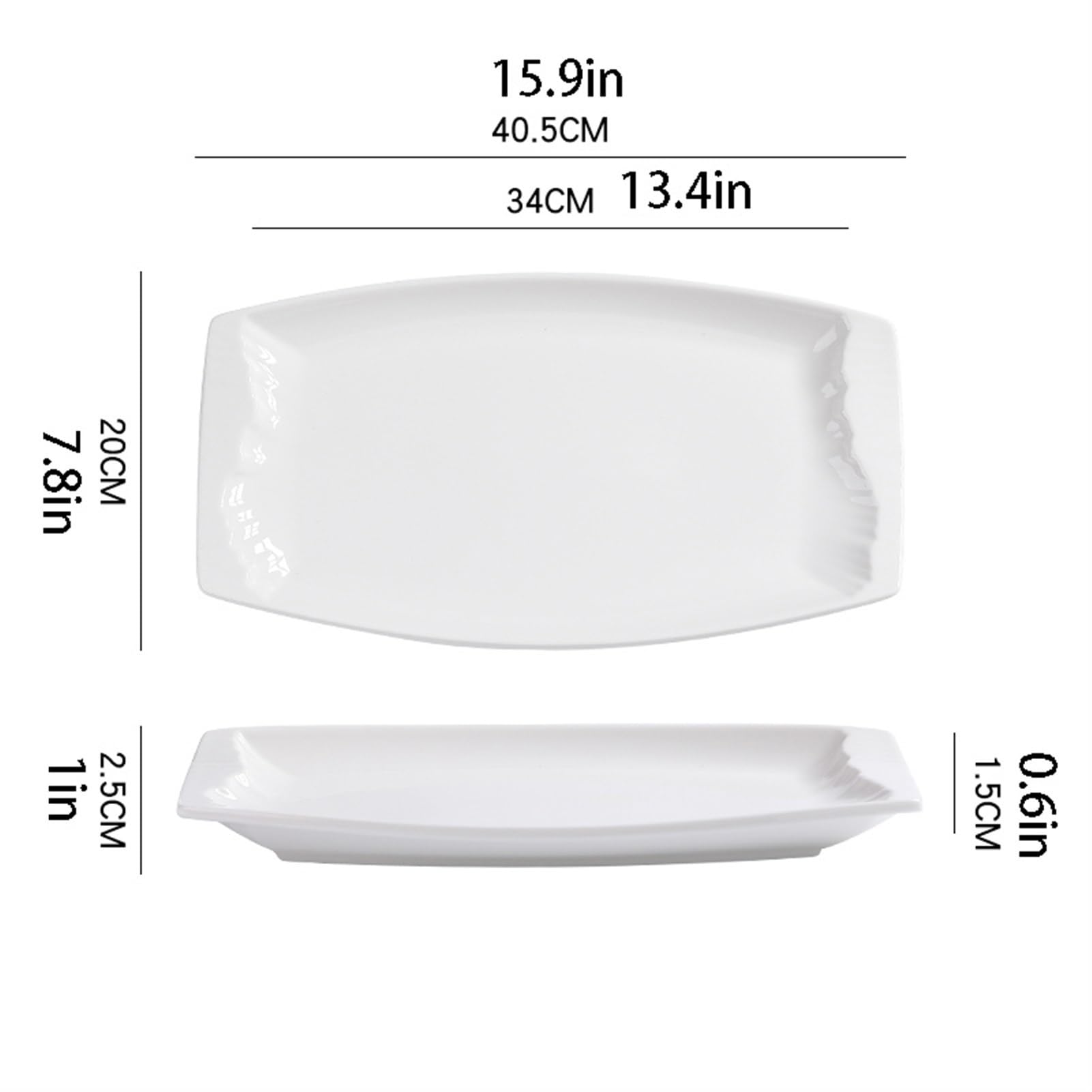 Talerze Obiadowe 15,9 Cala Prostokątny Ceramiczny Talerz Do Serwowania Duży Zachodni Talerz Do Serwowania Kuchnia Domowa Talerz Deserowy Talerz Na Przekąski Talerz Na Zimne DaniaL-One Size