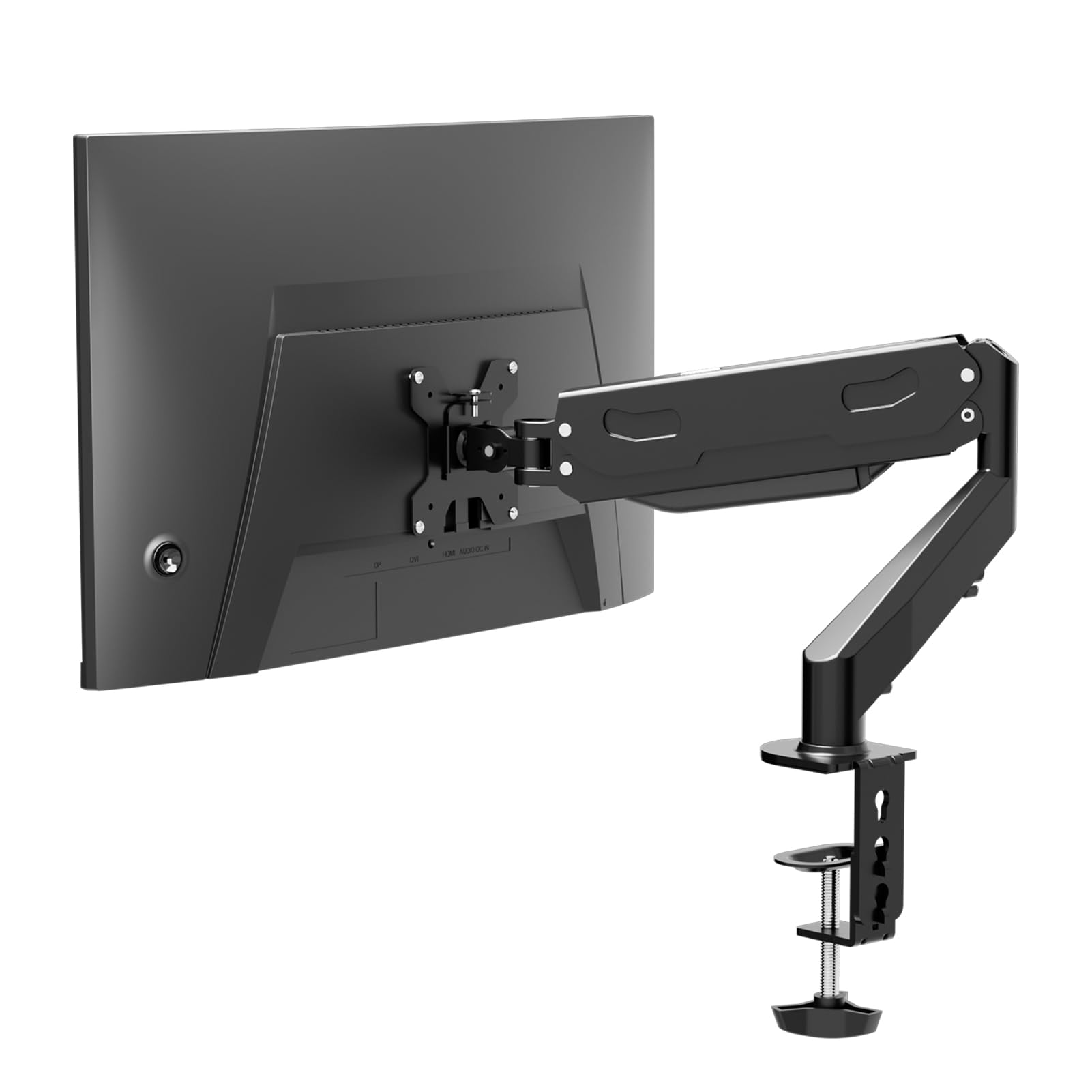 Pholiten 17-27 Inch LCD Monitor Stand Monitor Arm with Gas Spring, 360° Rotatable Height Adjustable Swivel VESA 75x75/100x100mm MD81