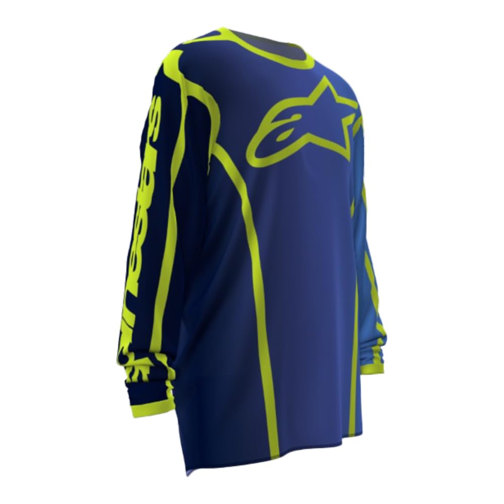Alpinestars Men's Blue/Yellow Fluid Apex Motocross Jersey
