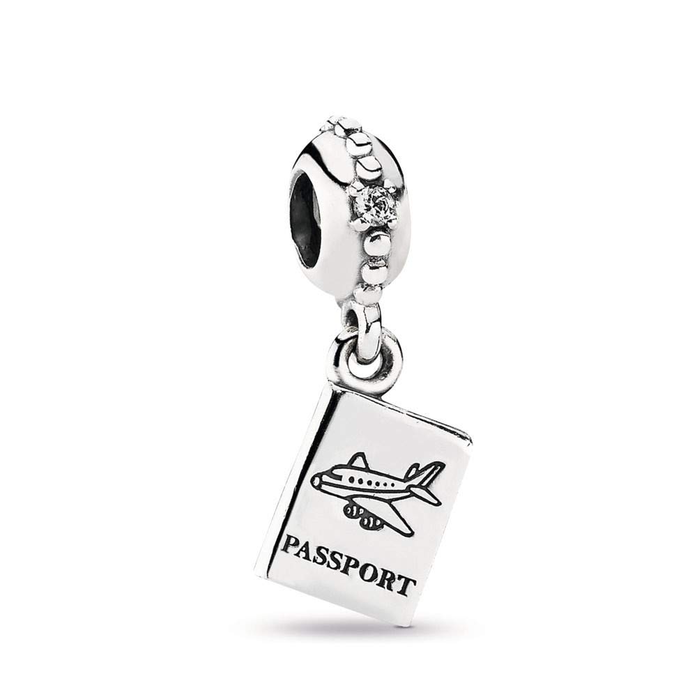 Abalorio de pasaporte de viaje compatible con pulseras Pandora 3