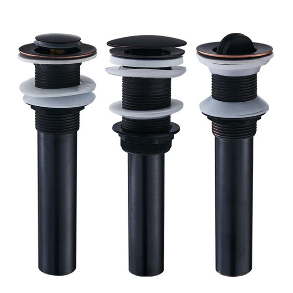 Italiano: Accessori for Il Bagno Bacino Lavello Drain Filtro Finitura Nera Click-clack waterlet Senza troppopieno(3-Pack)
