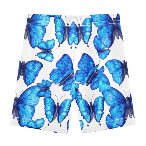 Blue Butterfly White Girls' Biker Shorts Toddler 4t Shorts Under Dress Cartoon Cotton Kids Clothes2