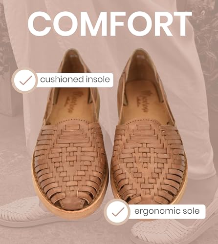 Image of Macarena Collection Womens Shoes Leather Sandals for Women | Huarache Handmade Mexican Sandals | Comfortable & Stylish Womens Sandals 4150
