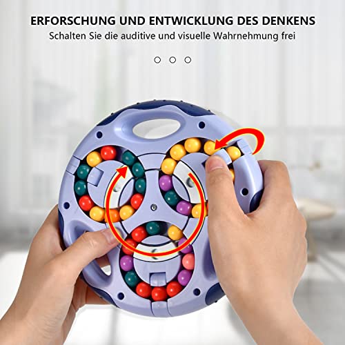 GERUI Rotierender Fingerwürfel Intelligenz Spiele, IQ Game Magic Bean Rotating Cube Spielzeug, Dekompression Puzzle Toys für Kinder Teens Erwachsene - Neueste Angst Linderung Spielzeug (Blau)