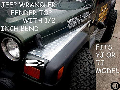 Fits With Jeeep Wrangler Tj Diamond Plate Full Top Fender Covers With Bend #TOP1