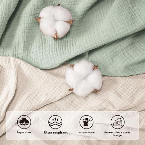 Draps de lit bébé en mousseline de coton de qualité supérieure - 4