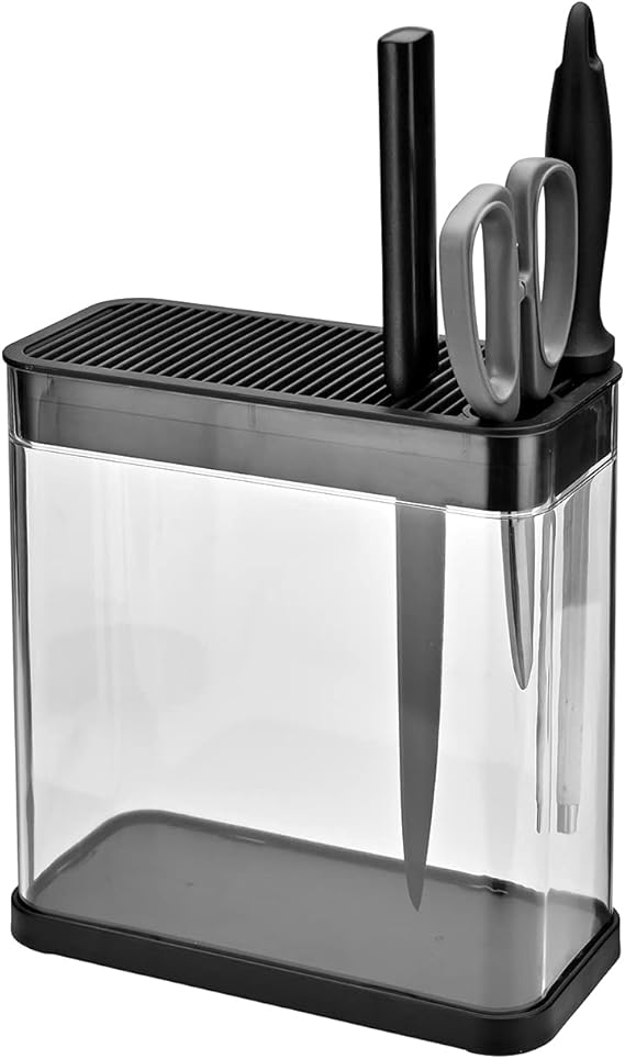 KITCHENDAO Universal Knife Block with Slots for Scissors and Sharpening
