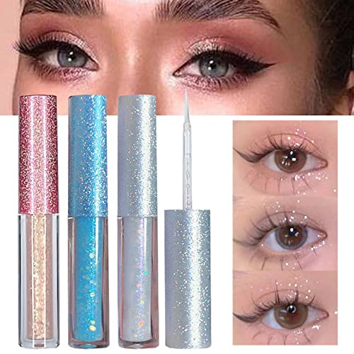 Xiahium Liquid Glitter Eyeshadow Korean Makeup Under Eye Shadow Bling, Long Lasting Loose Pigmented Bling Shimmer Highlighters For Party Wedding Daily #TOP2