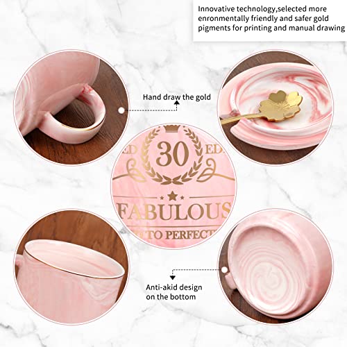 Joymaking 30th Birthday Gift for Women, 12oz Pink Coffee Mug Set with Gift Box, Gift for Mum Coworkers Friend Boss, Ceramic Coffee Mug for Birthday Gift Christmas Mothers Day - Image 5