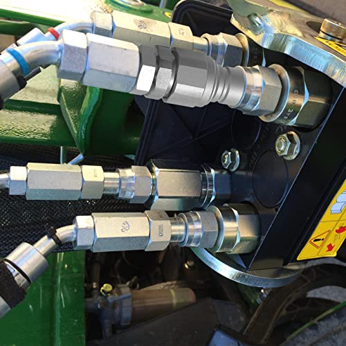 Image of 1 /2 inch Body ISO 16028 Skid Steer Bobcat Flat Face Hydraulic Quick Connect Couplers & 5 /8″ JIC Thread Size,The Universal Quick Disconnect Coupler for Bobcat Case /New Holland etc