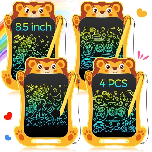 Zhehao 4 Pack Lion Writing Tablet, LCD Writing Tablet 8.5 Inch Bulk for Kids, Lion Shape Doodle Board Erasable Electronic Painting Drawing Pads Learning Toys Gift for Party Favors Boys Girls