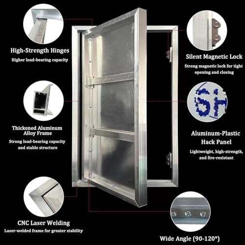 Panel de acceso universal de mármol, escotilla de inspección de aluminio para techos de yeso, puerta de acceso decorativa de madera empotrada, ideal para acceso a hidrantes de incendios