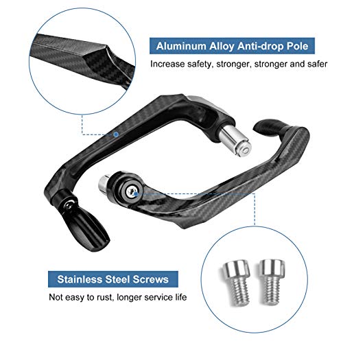 Protecteur de Guidon de Moto, Moto Guidon Protecteur Garde-main, 7/8" 22 mm Frein d'embrayage Levier Protector Protège-mains, Convient aux Motos, Voitures électriques(Noir) - Image 5