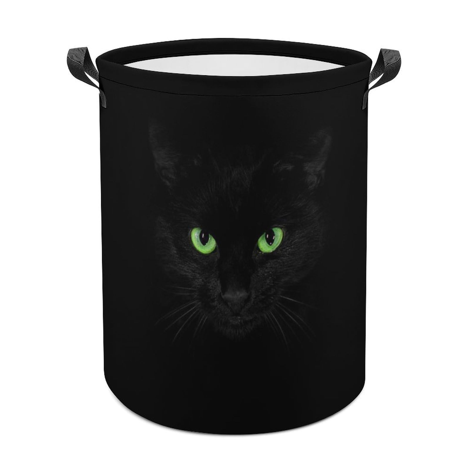 MHYRAC Laundry Hamper, Black Cat Laundry Basket, Washing Basket with Handle