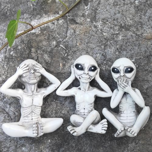 Estatua Alien UFO Decoración Halloween Espacio miniatura 2
