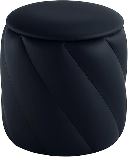 Otomana redonda con asiento acolchado suave, taburete de almacenamiento para maquillaje, reposapiés tapizado, taburete otomano para sala de estar,