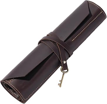 Leather Tool Bag Roll Up Pouch with 10 Slot,Heavy Duty Tool Roll Bag Organizer Wrench Roll Chisel Bag,Portable Tool Wrap Roll Bags for Travel