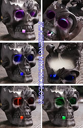 Skull Décor Backflow Incense Burner, Waterfall Incense Holder With 60 Cones, Ceramic Gothic Smoke Fountain For Halloween Christmas Birthday Gifts #TOP1