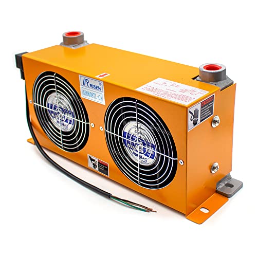 Enfriador de aire hidráulico, radiador de aceite refrigerado por aire, enfriador de aceite de aluminio con aleta de placa, 60 l/min, CC 24 V