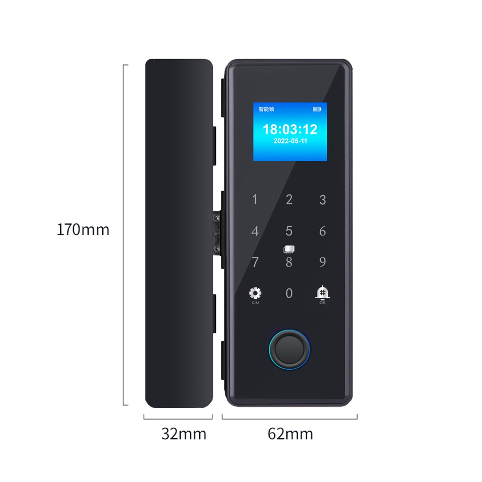 Smart Lock WiFi con Chiusura a Doppio Gancio, Inserimento Scheda IC con Password, Chiave Temporanea, per Sicurezza Domestica, 100 Impronte Digitali