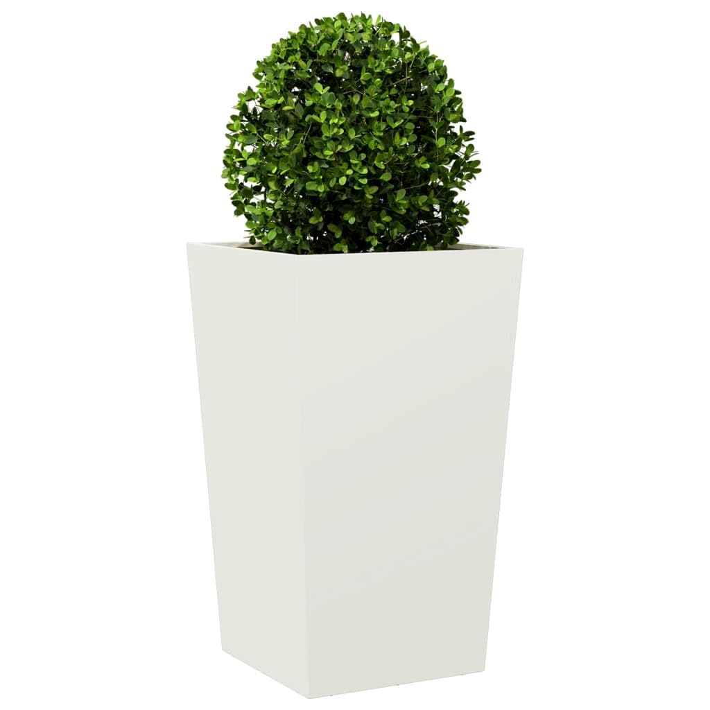 Macetero blanco 45 x 45 x 75 cm de acero para jardín, balcón, terraza