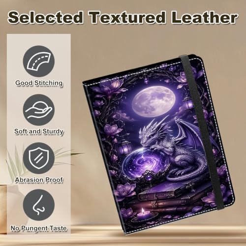 Image of Photo Album 4x6 120 Photos with Strong Elastic Band, Moon Crystal Dragon | Large Capacity Premium Leather Picture Album, Portable Wallet Albums Photo Book for Family Anniversaries Wedding Baby