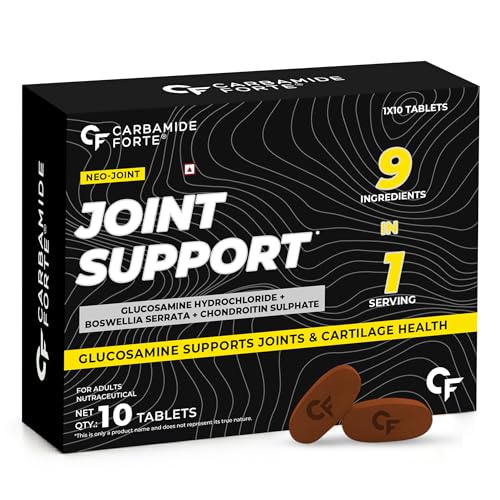 Image of Carbamide Forte Joint Support Supplement for Adults with Glucosamine 1600mg Per Serving with Chondroitin, Boswellia, Turmeric & Ginger- Tablets 10 Count
