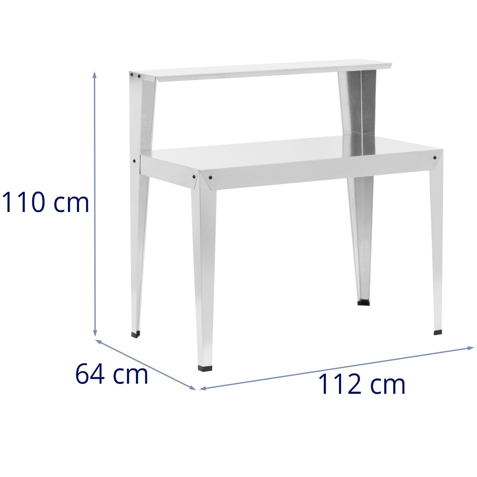 UNI_CF_08 Tavolo da giardinaggio con ripiano Acciaio zincato 112 x 61 x 109 cm Tavolo da lavoro per giardinaggio Tavolo da giardinaggio in acciaio zincato Banco da giardinaggio