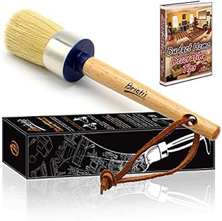 Brietis Premium Chalk Brush, Natural Boar bristles, Smooth Coverage for Furniture Painting, Chalked
