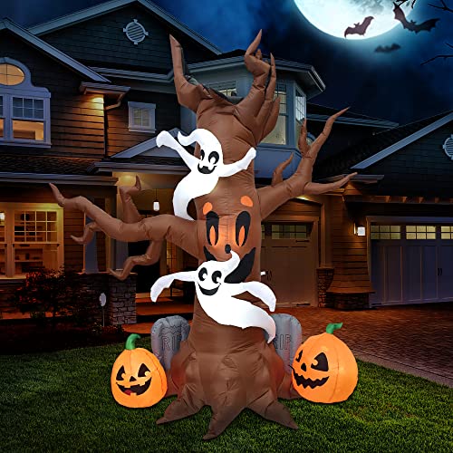 Joiedomi 8 FT Halloween Inflatable Scary Tree with Ghost, Pumpkin and Tombstone, Blow Up Inflatables with Build-in LEDs for Halloween Party Indoor, Outdoor, Yard, Garden, Lawn Decorations Joiedomi 8 FT Halloween Inflatable Scary Tree with Ghost, Pumpkin and Tombstone, Blow Up Inflatables with Build-in LEDs for Halloween Party Indoor, Outdoor, Yard, Garden, Lawn Decorations