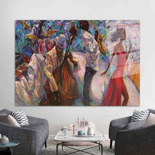 Wall Decoration, Tempered Glass, Glass, Jazz Singer Glass